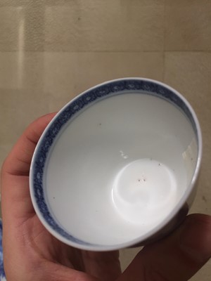 Lot 163 - THREE CHINESE BLUE AND WHITE SOFT-PASTE PORCELAIN ITEMS