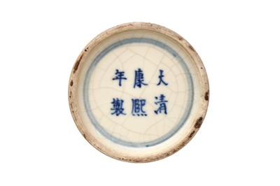 Lot 163 - THREE CHINESE BLUE AND WHITE SOFT-PASTE PORCELAIN ITEMS