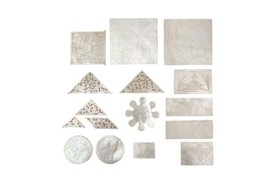 Lot 249 - SIXTEEN CHINESE MOTHER-OF-PEARL COUNTERS AND PLAQUES