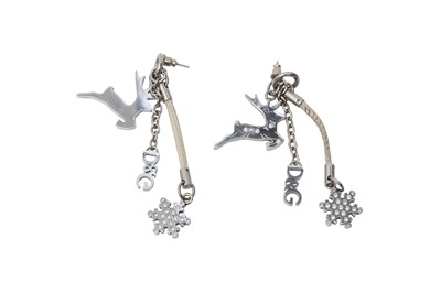 Lot 303 - Dolce & Gabbana Christmas Charm Pierced Earrings