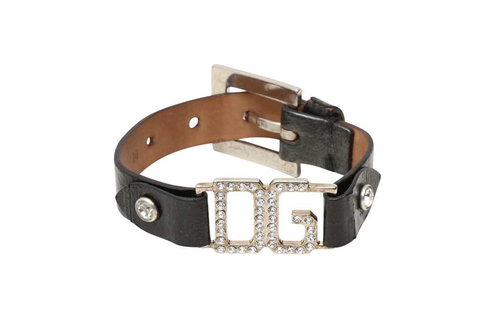 Lot 615 - Dolce & Gabbana Black Crystal Logo Bracelet - Size M