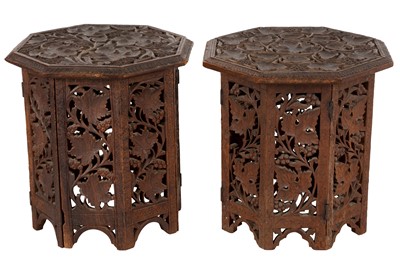 Lot 182 - A PAIR OF ANGLO INDIAN OCTAGONAL OCCASIONAL TABLES