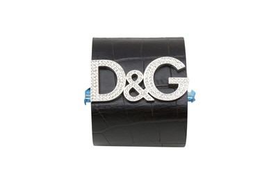 Lot 285 - Dolce & Gabbana Black Logo Cuff Bracelet