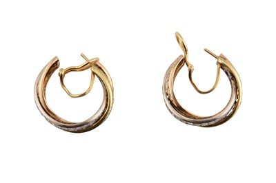 Lot 26 - A pair of diamond hoop earrings