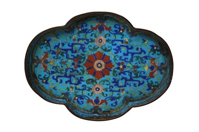 Lot 246 - A CHINESE PAINTED ENAMEL QUATRELOBED DISH