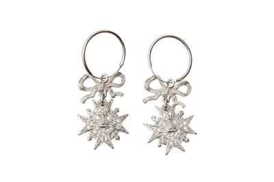 Lot 308 - Vivienne Westwood Snowflake Drop Pierced Earrings