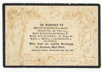 Lot 174 - Denham Massacre Memorial Card