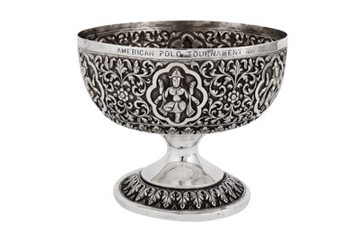 Lot 366 - An early 20th century Anglo - Indian unmarked silver footed bowl, Madras dated 1908