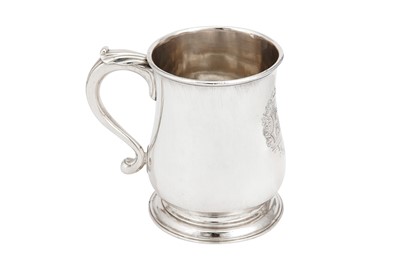 Lot 701 - A George II sterling silver pint mug, London 1731 by John Swift (free. 10th June 1725)