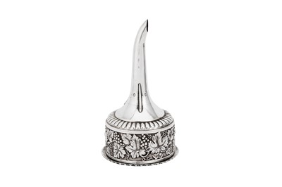 Lot 611 - A George IV Scottish sterling silver wine funnel, Glasgow 1820 by Robert Gray and Sons