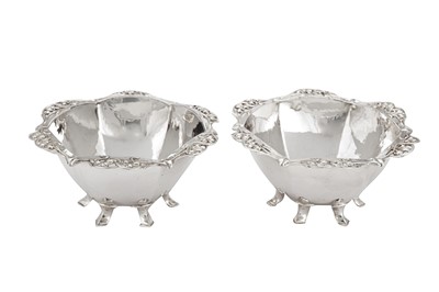 Lot 541 - A pair of George VI ‘Arts and Crafts’ sterling silver bowls, London 1937 by Omar Ramsden (1873-1939)