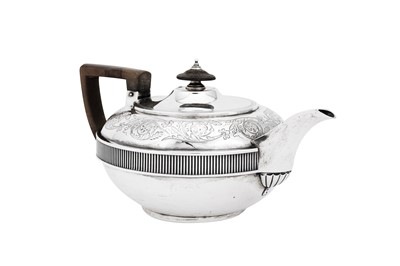 Lot 200 - A George III sterling silver teapot, London 1807 by John Emes (this mark reg. 10th Jan 1798)