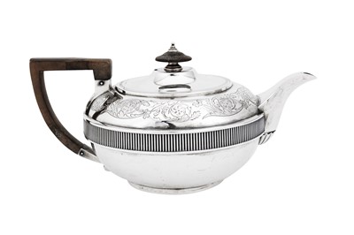 Lot 200 - A George III sterling silver teapot, London 1807 by John Emes (this mark reg. 10th Jan 1798)