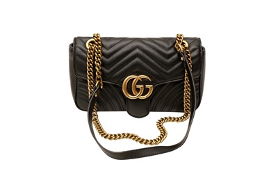 Lot 657 - Gucci Black GG Small Marmont Matelassé Bag