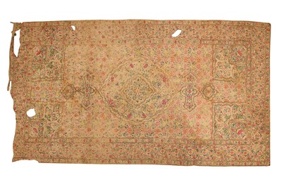 Lot 397 - A MUGHAL SUMMER FLOORSPREAD WITH ELEGANT FLORAL EMBROIDERY