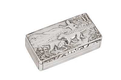 Lot 323 - A George IV sterling silver snuff box, Birmingham 1828 by Thomas Shaw
