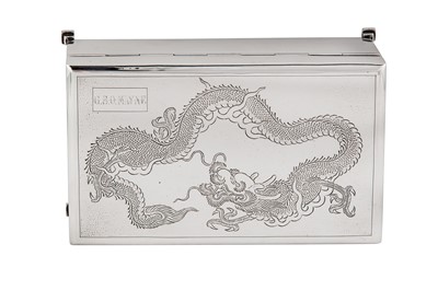 Lot 63 - AN EARLY 20TH CENTURY CHINESE EXPORT SILVER CIGARETTE BOX, HONG KONG CIRCA 1930 RETAILED BY LEE YEE HING