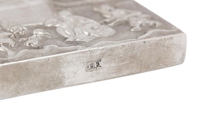 Lot 414 - A mid-19th century Chinese Export silver card case, Canton circa 1850 marked for Cut Shing