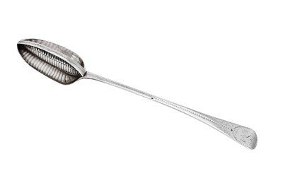 Lot 520 - A George III sterling silver straining spoon, London 1785 by Richard Crossley