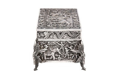 Lot 393 - A late 19th / early 20th century Chinese Export (Thai or Cambodian) silver casket, circa 1900 by Bao Xing