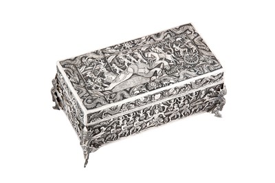 Lot 393 - A late 19th / early 20th century Chinese Export (Thai or Cambodian) silver casket, circa 1900 by Bao Xing