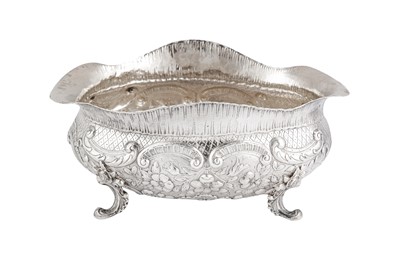 Lot 494 - A late 19th century German sterling fruit bowl, import marks for London 1892 by William Moering