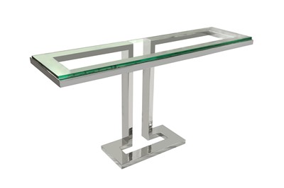Lot 720 - A CONTEMPORARY CHROME CONSOLE TABLE