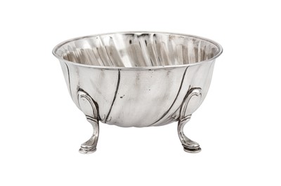 Lot 504 - A mid-19th century Portuguese 916 standard silver fruit bowl, Lisbon circa 1850 by P over J . L (Unidentified, V. 493)