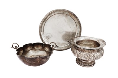 Lot 508 - A collection of three Spanish and Portuguese Colonial silver items, 19th century and later