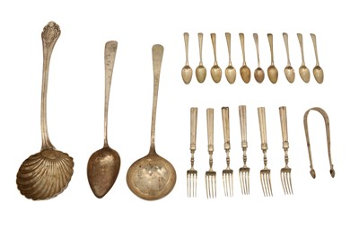 Lot 155 - A MIXED GROUP OF 18TH  /19TH CENTURY PORTUGUESE SILVER FLATWARE
