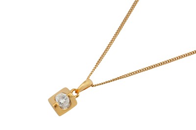 Lot 123 - A diamond pendant necklace