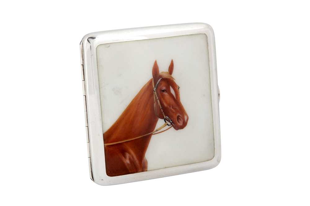 Lot 306 - An early 20th century Austrian 900 standard silver and enamel novelty cigarette case, Vienna circa 1910 by Alexander Sturm (active 1885-1915)