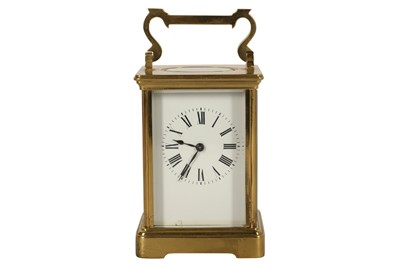 Lot 87 - A FRENCH BRASS CARRIAGE CLOCK