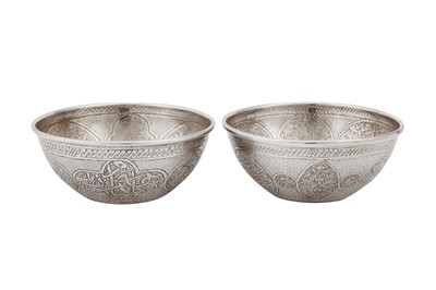Lot 426 - A pair of early 20th century Egyptian 900 standard silver bowls, Cairo 1924-25
