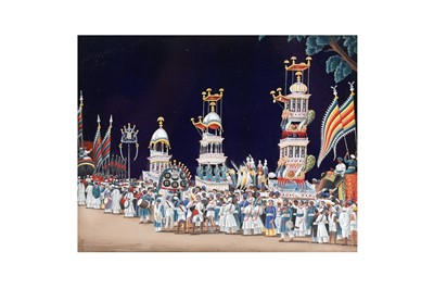 Lot 289 - A MICA PAINTING OF A CEREMONIAL PROCESSION