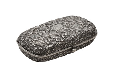 Lot 386 - A SMALL INDIAN SILVER CARD CASE