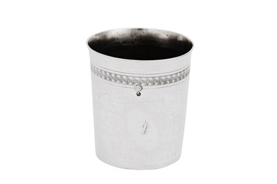 Lot 428 - A mid-19th century Ottoman Turkish (Egyptian) silver beaker, tughra of Sultan Abdul Mecid (1839-61)