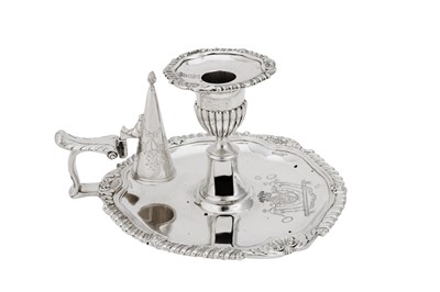 Lot 650 - A George III sterling silver chamberstick, London 1806 by William Stroud