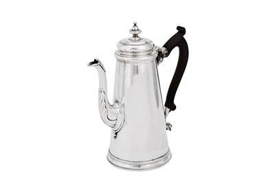 Lot 705 - A George II sterling silver coffee pot, London 1737 by Francis Pages (reg. 1729)