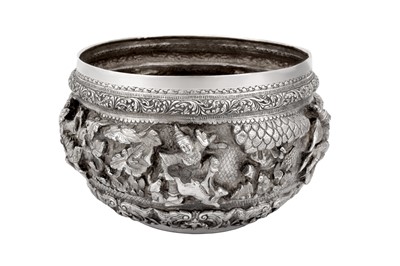 Lot 130 - A mid-20th century Burmese unmarked silver bowl, Rangoon circa 1950