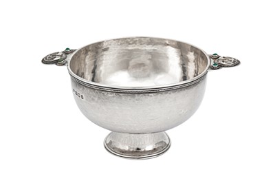 Lot 548 - A George V ‘Arts and Crafts’ sterling silver zodiac christening bowl, London 1919 by The Artificers' Guild Ltd