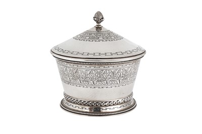 Lot 544 - A George V ‘Arts and Crafts’ sterling silver covered bowl, London 1927 by Harrison & Sons of Darlington