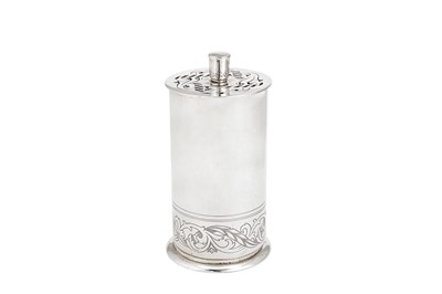 Lot 568 - A George VI Art Deco sterling silver sugar caster, London 1941 by Wakely and Wheeler