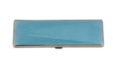 Lot 305 - An Edward VIII sterling silver gilt and guilloche enamel long cigarette case, Birmingham 1936 by Beddoes & Co