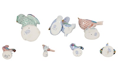 Lot 105 - A GROUP OF HEREND FISHNET PORCELAIN ANIMALS