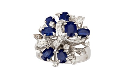 Lot 57 - A sapphire and diamond dress ring