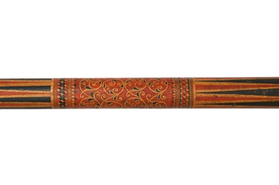 Lot 270 - TWO SINHALESE POLYCHROME-PAINTED AND LACQUERED BOWS