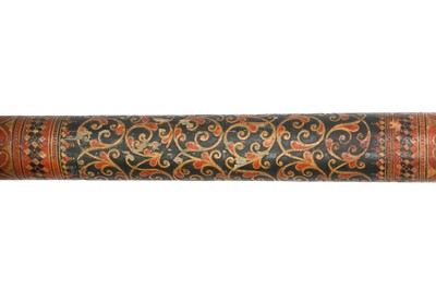 Lot 271 - TWO THIN SINHALESE POLYCHROME-PAINTED AND LACQUERED BOWS