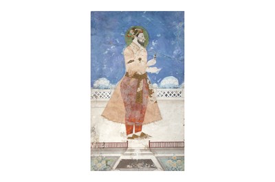Lot 316 - A MUGHAL PRINCE RELAXING ON A TERRACE
