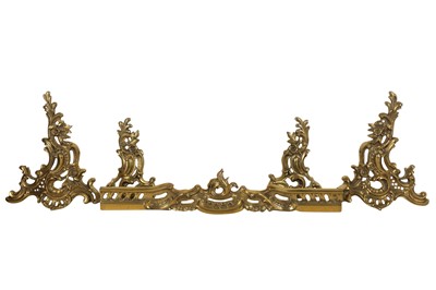 Lot 221 - BRASS FENDER AND FIRE DOGS